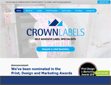 Tablet Screenshot of crownlabels.co.uk